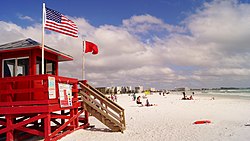 Lifeguard stand at Siesta Key Beach