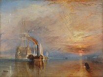 The Fighting Temeraire (1839) van Turner, wiens experimentele werkwijze doorwerkte in het impressionisme.