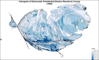 Cartogramma dei risultati democratici per contea