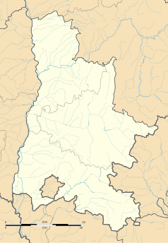 Mapa konturowa Drôme, w centrum znajduje się punkt z opisem „Saint-Benoit-en-Diois”