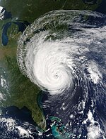 L'ouragan Isabel, le 18 septembre 2003, vu par satellite.