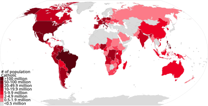 Počet katolíků podle zemí (2010)
