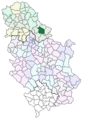 Localisation de la municipalité d'Alibunar en Serbie