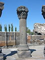 Ruins of Zvartnots Temple. Column.