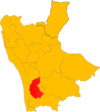 Mappa della Comunità Montana Media Valle Crati nella Provincia di Cosenza