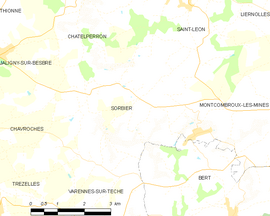 Mapa obce Sorbier