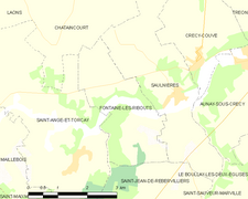 Carte de la commune de Fontaine-les-Ribouts.