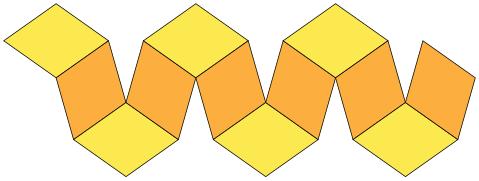 Rhombic dodecahedron flat.svg