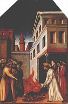 The fire miracle of Saint Peter Martyr by Antonio Vivarini (1440-1450)