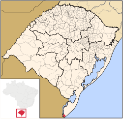 Localização do Chuí no Rio Grande do Sul