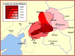 Cương vực Bá quốc Edessa năm 1131.
