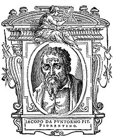 Ilustrácia z 2. vydania knihy G. Vasariho Le Vite delle più eccellenti pittori, scultori, ed architettori