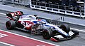 George Russell pilotando o FW43 nos testes de pré-temporada em Barcelona.