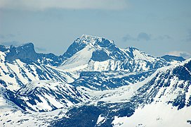 Jotunheimen in Norway with Scandinavia and North Europe's highest mountain in the middle: Galdhøpiggen (Galdho Peak)