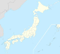 Mapa konturowa Japonii, blisko centrum na dole znajduje się punkt z opisem „Goka”