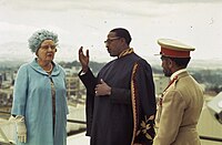 Rainha Juliana e Imperador Haile Selassie com Zewde Gebrehiwot