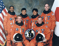 Winston Scott, Brent Jett, Leroy Chiao, Koichi Wakata, Brian Duffy et Daniel Barry