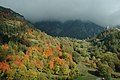 Il castello di Graines visto da sentiero sopra Arcésaz in autunno