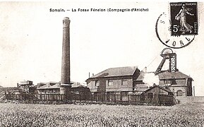 La fosse Fénelon, sise sur Aniche à quelques dizaines de mètres du finage de Somain.