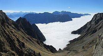 Petite Vaudaine vue du col de la Passure. En face, massif du Taillefer.