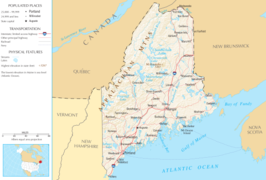 Kaart van State of Maine
