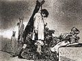 En av Francisco Goyas mange etsninger tidlig på 1800-tallet. Akvatintteknikken gir rastrerte flater og strukturer.