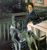 «Дружина з собакою. Портрет Ю. Кустодієвої», 1903, ДРМ