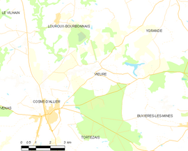 Mapa obce Vieure