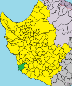 Páfos kommune innafor distriktet Páfos