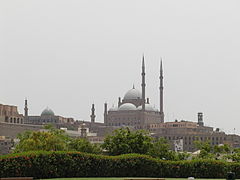 La citadelle dominée par la mosquée Mohamed Ali, vue depuis le parc Al-Azhar.