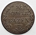 Geschichte des Kantons Graubünden 1/6 Bazen von 1842, Wertseite