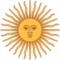 Sol de Mayo sur le drapeau de l'Argentine, 1818