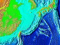圖中中央部份淺藍色的為東中国海