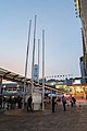 2019年8月3日，有人在五支旗桿處降下中華人民共和國國旗後並隨即扔入海中，海港城的五支旗桿不再懸掛旗幟