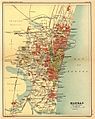 Kota kepresidenan Madras dalam peta 1908. Madras didirikan sebagai Benteng St. George pada 1640.