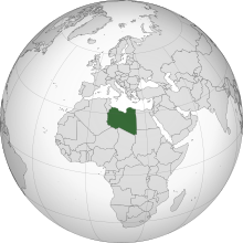 Хойд Африк дахь Ливи улсын байршил (хар ногоон)