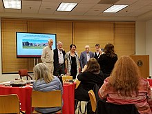 Albert Bandura speaking on Social Learning Theory and Entertainment-Education at Stanford University in March 2015.