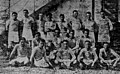 Le FC Oloron en 1927. De gauche à droite, en haut: Handy, Candavan, Gourdou, Barbé, Sanchez, Ichary, Coeiilet, Casabonne, Rangée du milieu: Planté, Guimont (cap.), Gazo, Cassagne ; rangée du bas: Loustalot, Laffore, Mazou, Renaud, Chabanne.