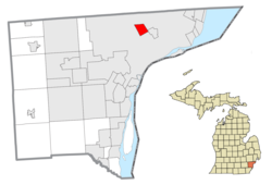 Location of Highland Park in Wayne County, Michigan