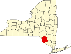 Karte von Sullivan County innerhalb von New York