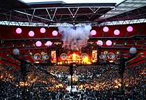 Het podiumontwerp voor de Wembley-concerten in 2007.