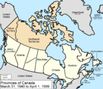 Karta över Kanada 1949-1999