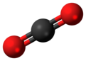 Ball-an-stick model o carbon dioxide