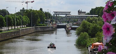 Le barrage-écluse sur la Lys.