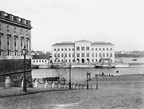 Slottsbacken mot öst på 1860-talet