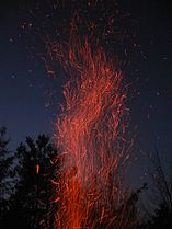 Sparks from a tinder fire