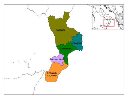 Provinsar i Calabria.