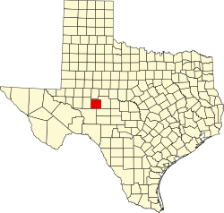 Karte von Irion County innerhalb von Texas