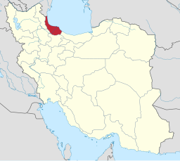 Gilans läge i Iran