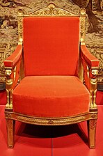 Jacos-Desmalter, fauteuil de la salle du Trône de Saint-Cloud (1804).